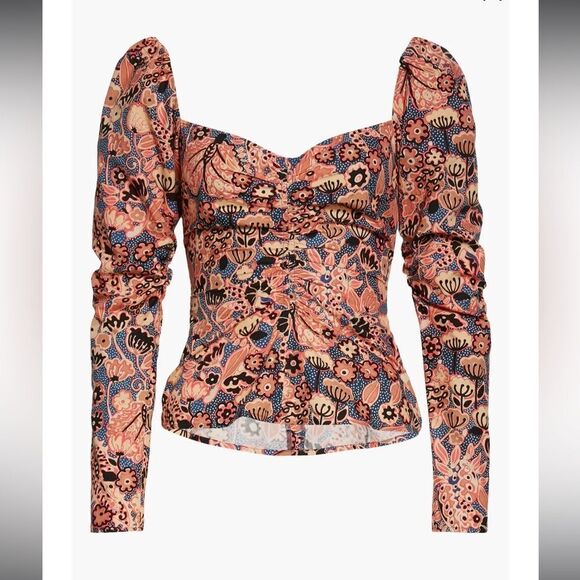 NWT ALC Chandler Sweetheart Top Navy/ Chestnut Size 10 - Picture 15 of 15